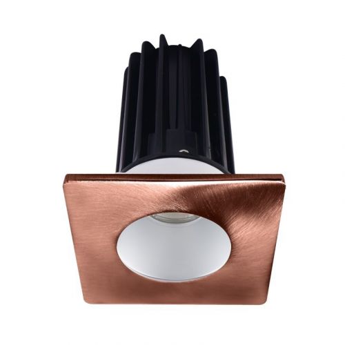 Lotus 8 Watt 2" LED Recessed Downlight - Alzak Reflector - Square Copper Trim - 24° - 2700K - 580 Lumens - 120V