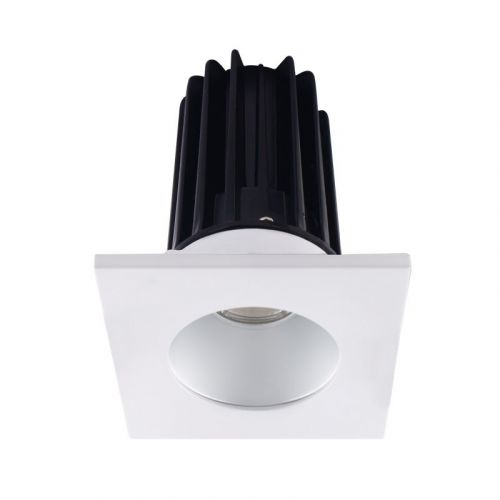 Lotus 15 Watt 2" LED Recessed Downlight - Alzak Reflector - Square White Trim - 38º - 3000K - 1,000 Lumens - 120V