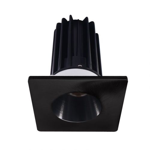 Lotus 8 Watt 2" LED Recessed Downlight - Black Reflector - Square Black Trim - 38º - 4000K - 620 Lumens - 120V