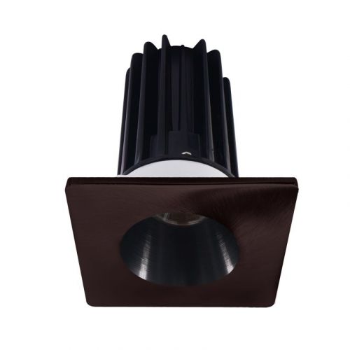 Lotus 8 Watt 2" LED Recessed Downlight - Black Reflector - Square Bronze Trim - 24° - 3000K - 600 Lumens - 120V