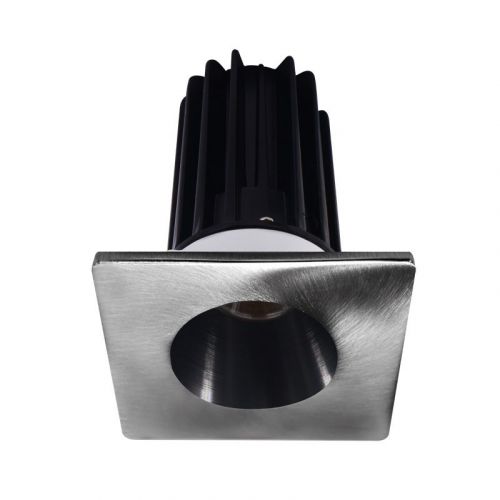 Lotus 8 Watt 2" LED Recessed Downlight - Black Reflector - Square Chrome Trim - 24° - 3000K - 600 Lumens - 120V