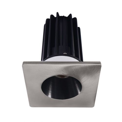 Lotus 8 Watt 2" LED Recessed Downlight - Black Reflector - Square Brushed Nickel Trim - 38º - 2700K - 580 Lumens - 120V