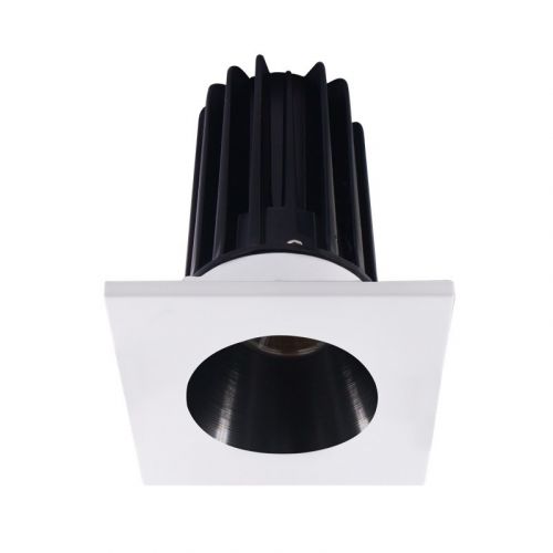 Lotus 8 Watt 2" LED Recessed Downlight - Black Reflector - Square White Trim - 24° - 2700K - 580 Lumens - 120V