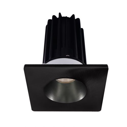 Lotus 8 Watt 2" LED Recessed Downlight - Chrome Reflector - Square Black Trim - 38º - 4000K - 620 Lumens - 120V