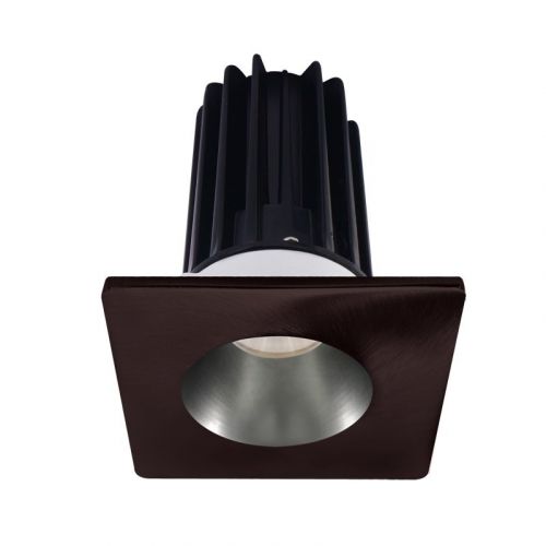 Lotus 15 Watt 2" LED Recessed Downlight - Chrome Reflector - Square Bronze Trim - 24° - 2700K - 980 Lumens - 120V