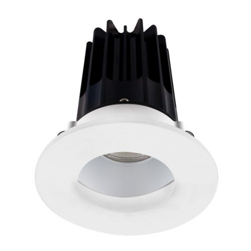 Lotus 8 Watt 2" LED Recessed Downlight - Alzak Reflector - White Wall Wash Trim - 4000K - 620 Lumens - 120V