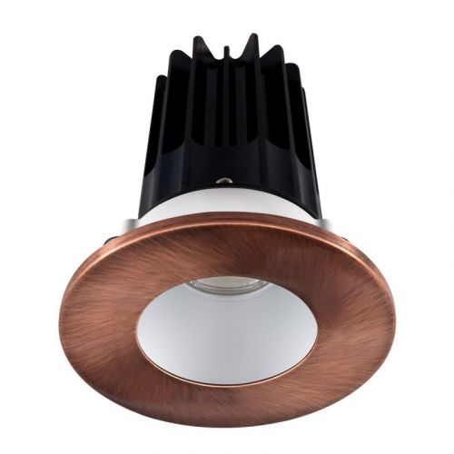 Lotus 15 Watt 2" LED Recessed Downlight - Alzak Reflector - Copper Trim - 24° - 4000K - 1,020 Lumens - 120V