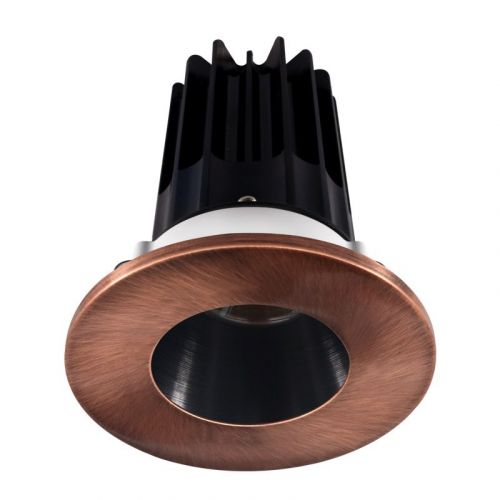 Lotus 8 Watt 2" LED Recessed Downlight - Black Reflector - Copper Trim - 24° - 3000K - 600 Lumens - 120V