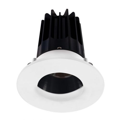 Lotus 8 Watt 2" LED Recessed Downlight - Black Reflector - White Wall Wash Trim - 4000K - 620 Lumens - 120V