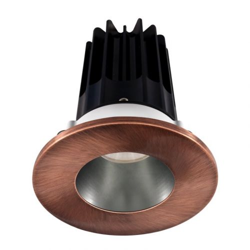 Lotus 8 Watt 2" LED Recessed Downlight - Chrome Reflector - Copper Trim - 24° - 4000K - 620 Lumens - 120V