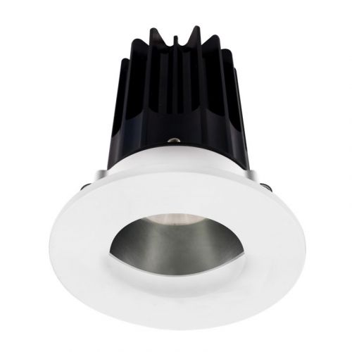 Lotus 15 Watt 2" LED Recessed Downlight - Chrome Reflector - White Wall Wash Trim - 3000K - 1,000 Lumens - 120V