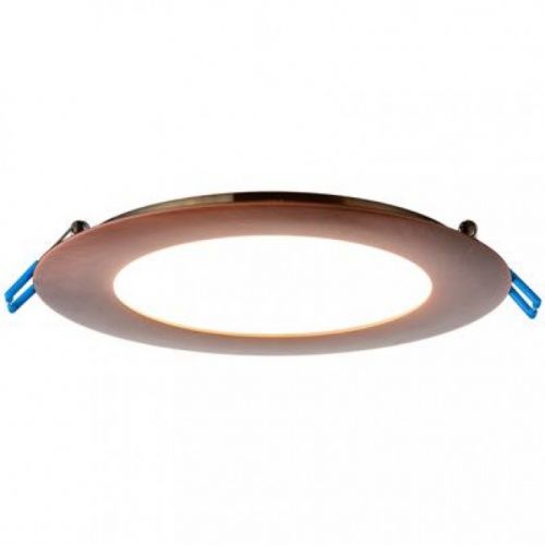 Lotus 17 Watt 6" Ultimate Super Thin Round Recessed LED Downlight - 5000K - 1,050 Lumens - Brushed Copper