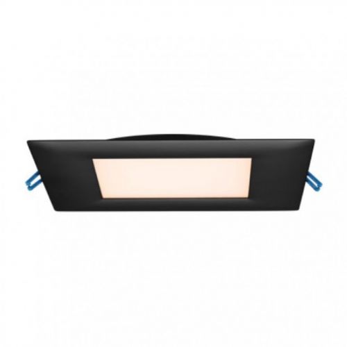 Lotus 17 Watt 6" Super Thin Square Recessed LED Downlight - 4000K - 1,100 Lumens - Black