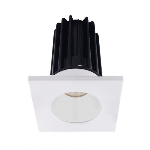 Lotus 8 Watt 2" LED Recessed Downlight - White Reflector - Square White Trim - 24° - 4000K - 620 Lumens - 120V